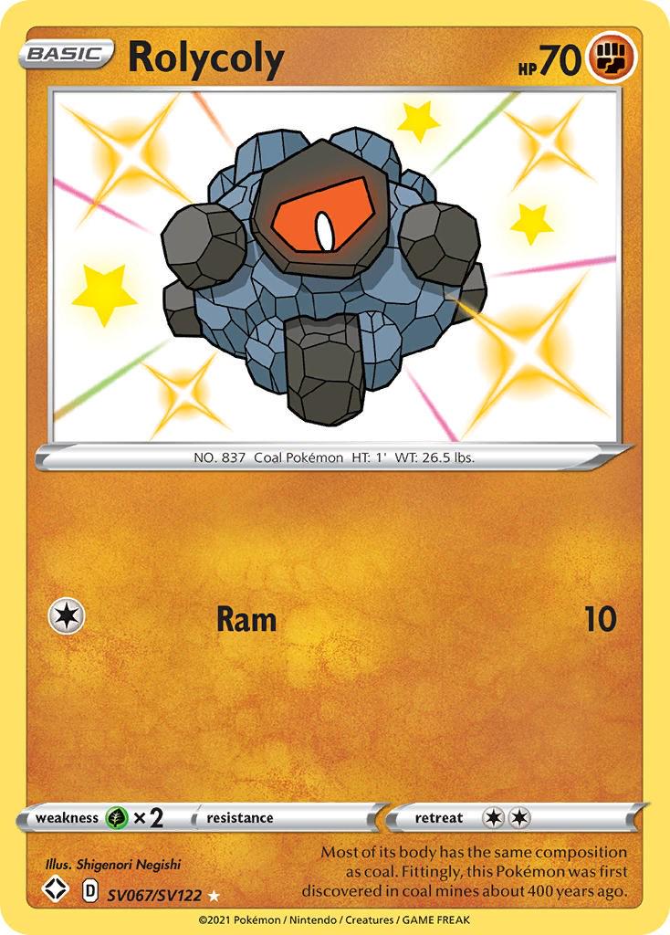 Shining Fates Rolycoly Pokémon card
